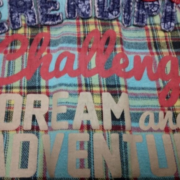 WHOLE HAUSS | VINTAGE SMURF GRAPHIC PRINT FLANNEL PLAID BUTTON DOWN IN TEAL - Picture 10 of 16